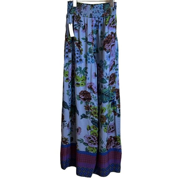 Maeve Anthropologie Floral Terrace Wide Leg Palazzo Pants Blue Purple Size 0 NWT - Picture 3 of 9